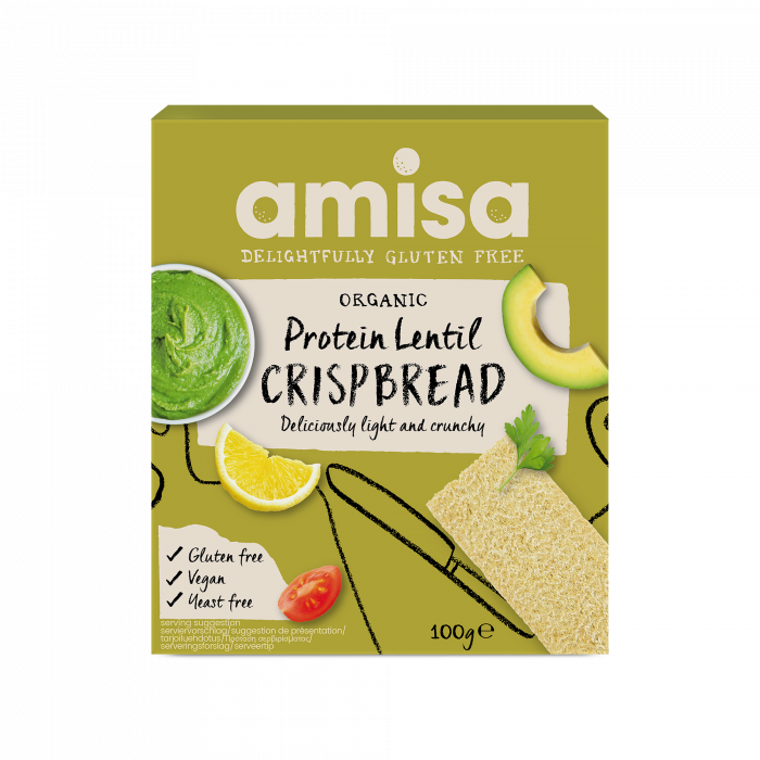 Amisa Organic Protein Lentil Crispbread 100gr