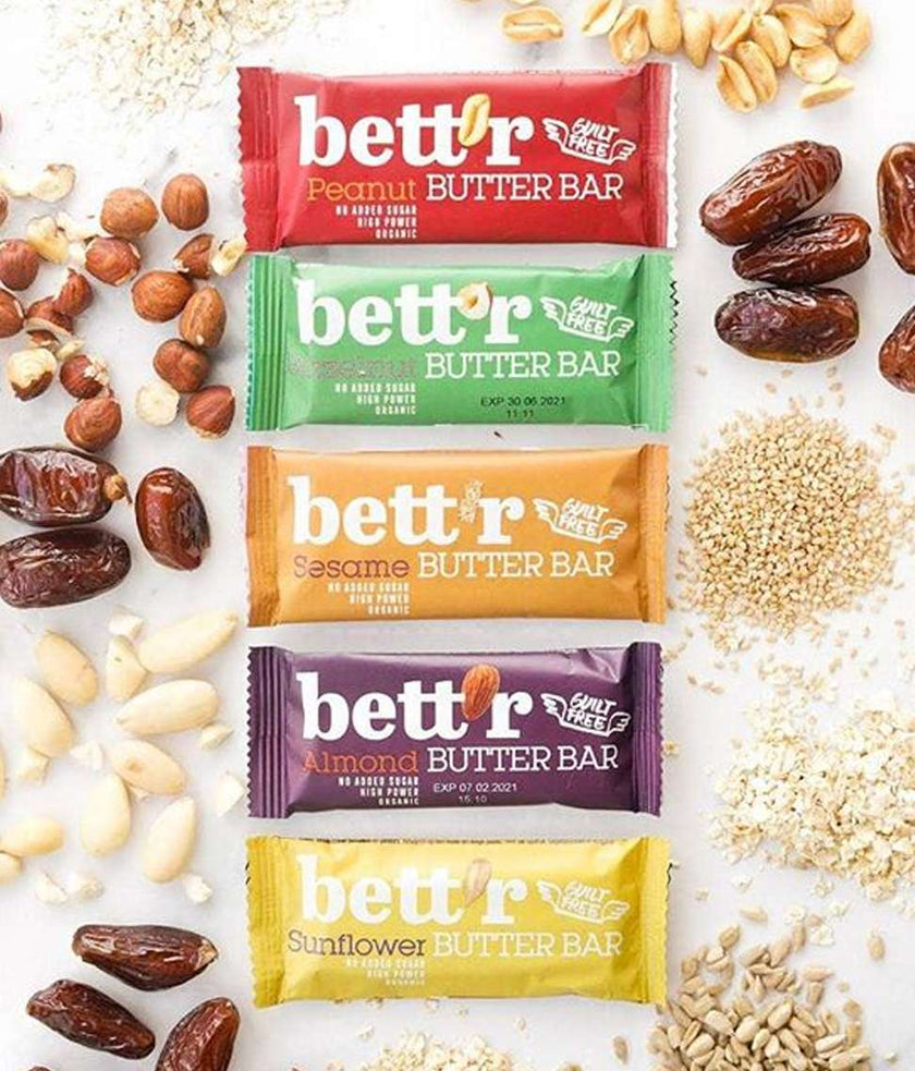 Bettr Organic Hazelnutbutter bar (glutenfree) 30gr