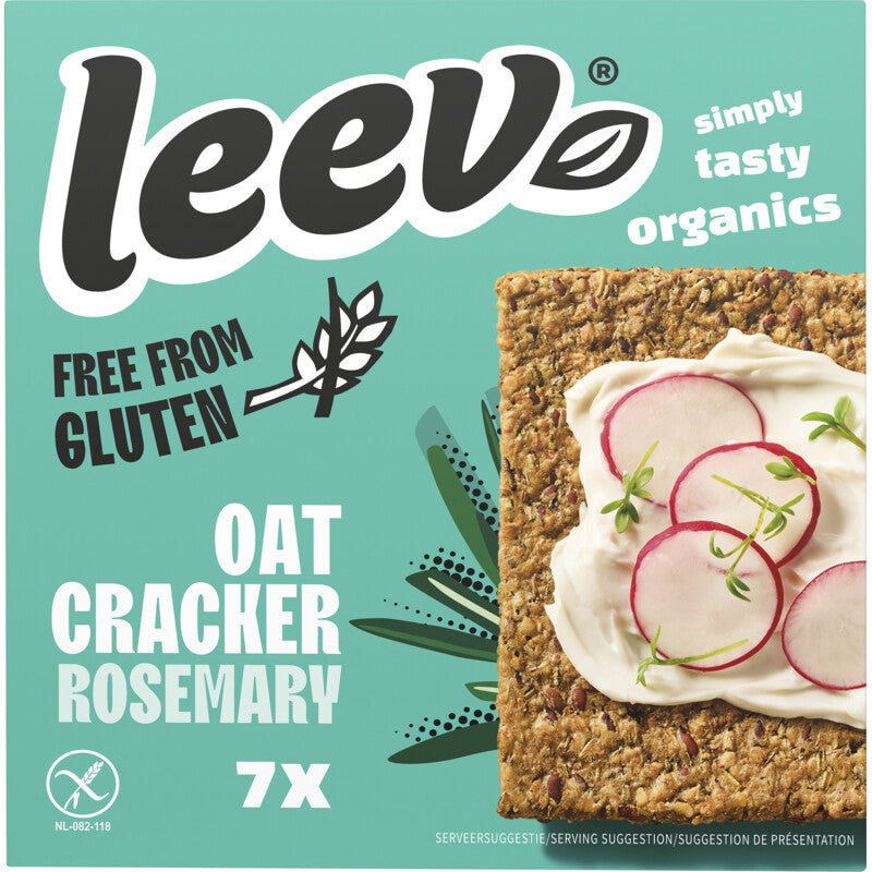 Leev Organic Oat Crackers Rosemary 100gr