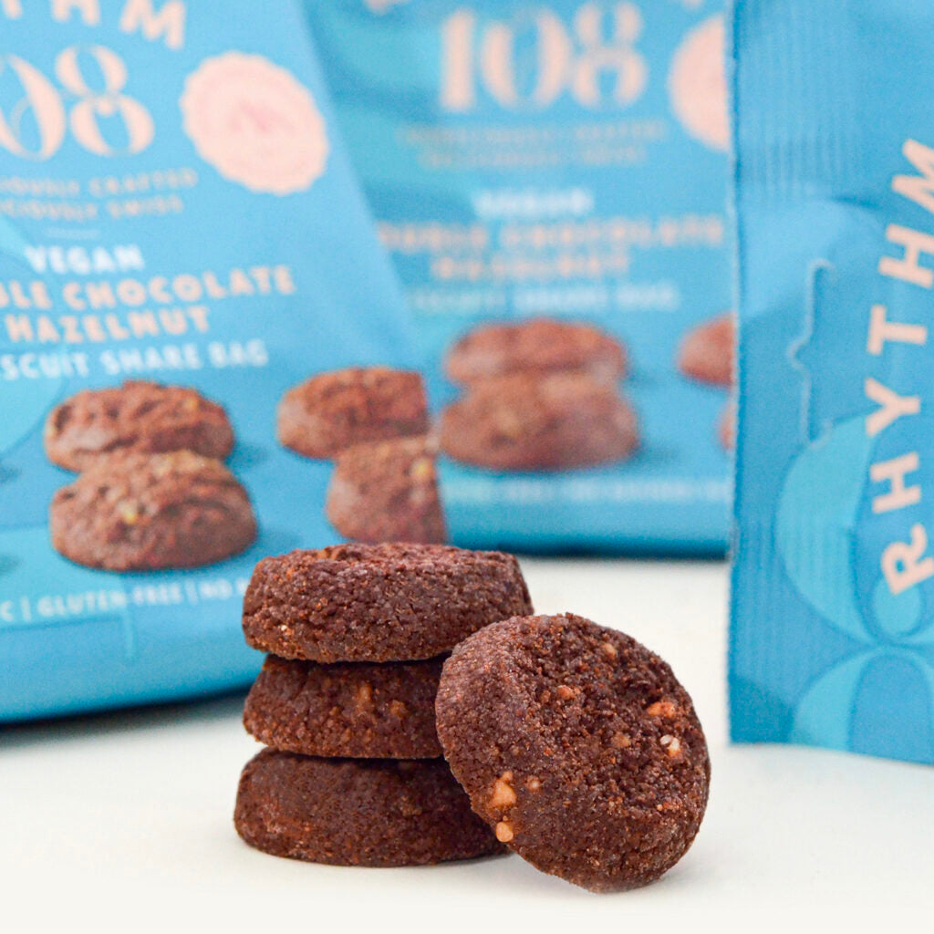 Rhythm108 Organic Double Chocolate Hazelnut Biscuits Cookies 135gr