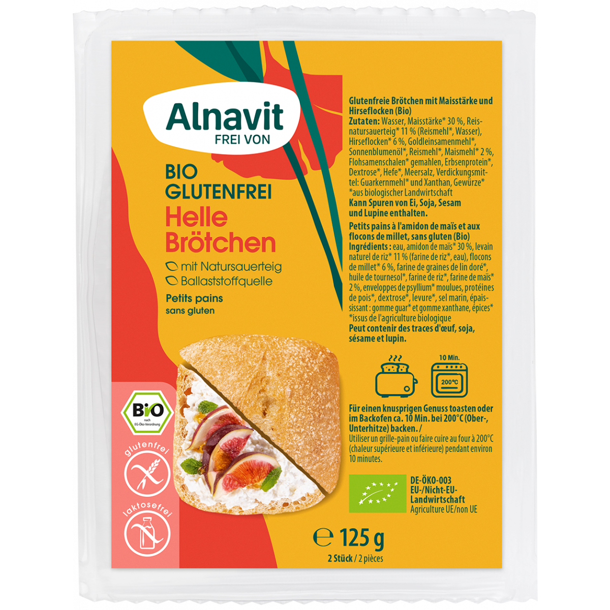 Alnavit Organic White Bun rolls (2pieces) 125gr