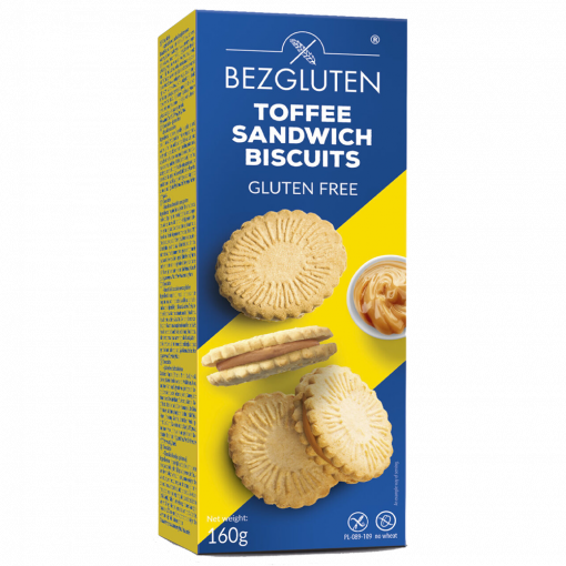 Bezgluten Toffee Cookies Biscuits 160gr
