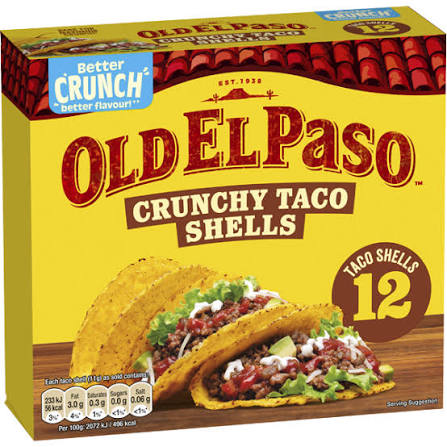 Old El Peso Crunchy Taco shells Glutenfree (12 pieces) 156gr