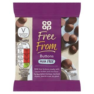 Co Op Chocolate Buttons 25gr glutenfree