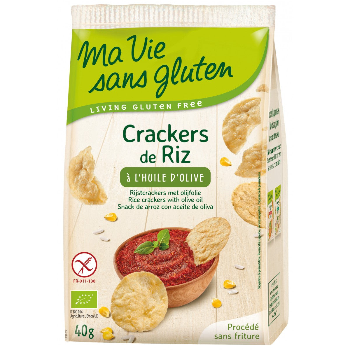 Ma Vie Sans Gluten Organic Rice Crackers Olive Oil 40gr