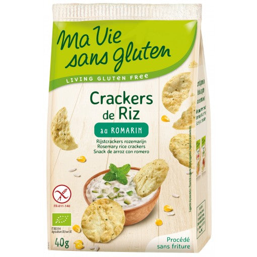 Ma Vie Sans Gluten Organic Rice Crackers Rosemary 40gr