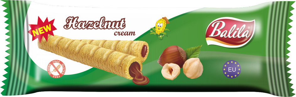 Balila Corn Tubes Filled with Hazelnut cream (48pieces) 864gr