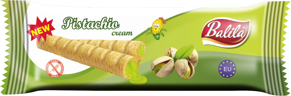 Balila Corn Tubes Filled with Pistache cream (48pieces) 864gr