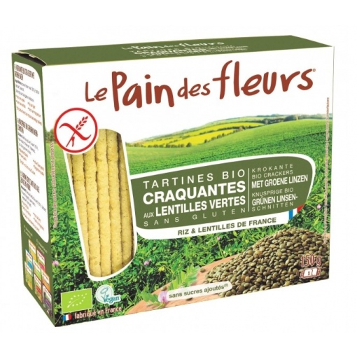 Le Pain des Fleurs Organic Green Lentil Crispbread 150gr