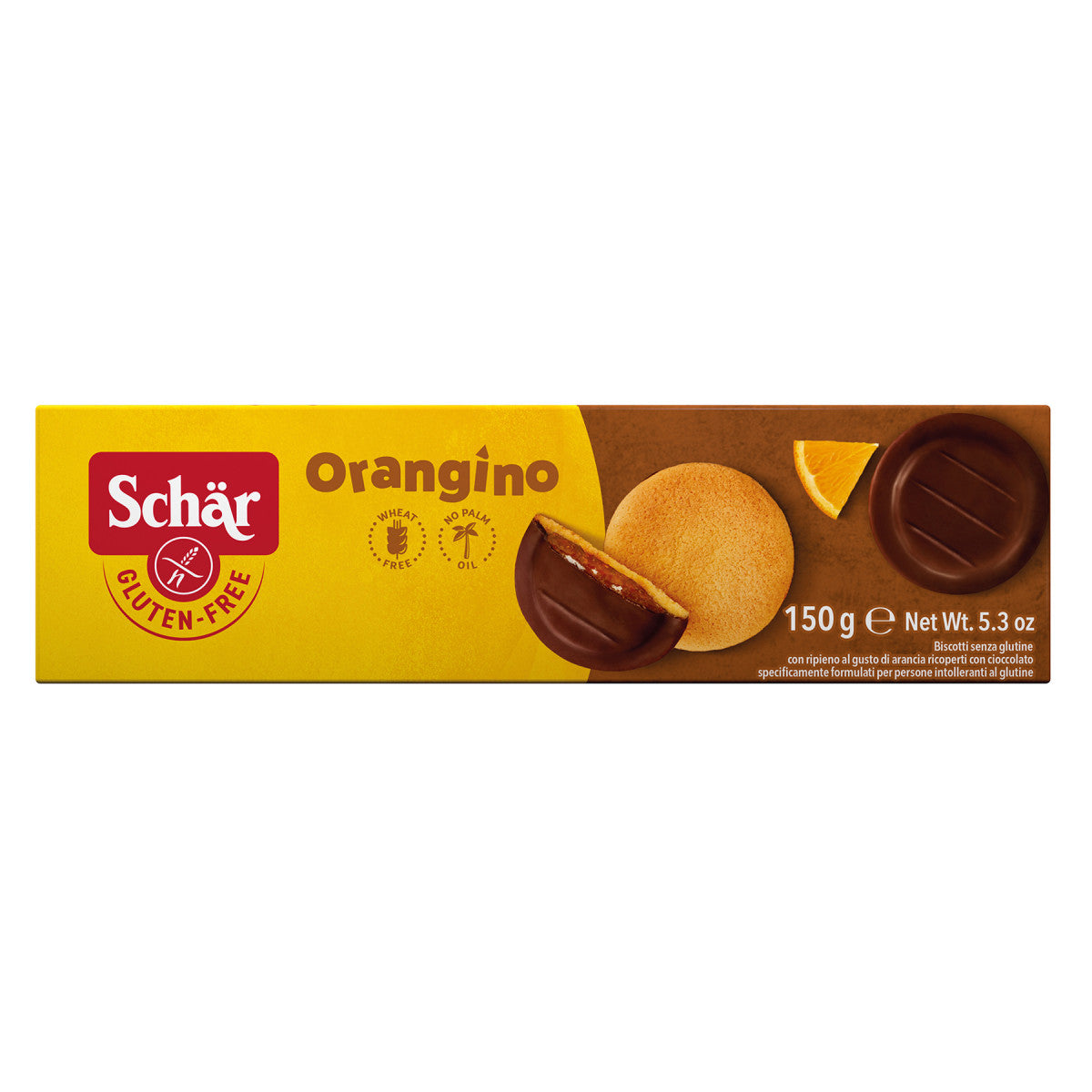 Schar Orangino cookies Chocolate and Orange 150gr