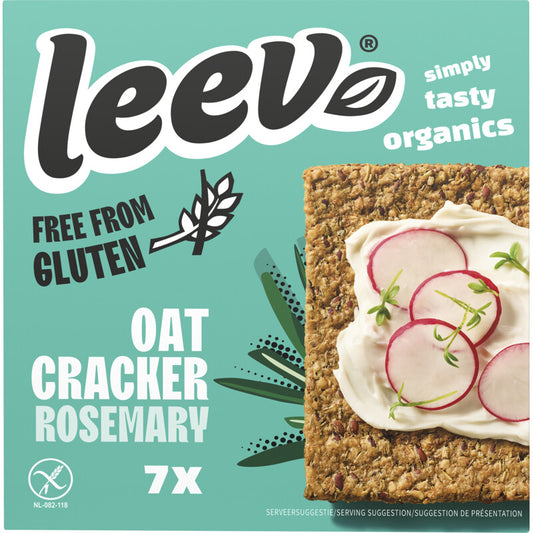 Leev Organic Oat Crackers Rosemary 100gr