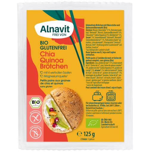 Alnavit Organic Chia Quinoa Buns (2pieces) 125gr