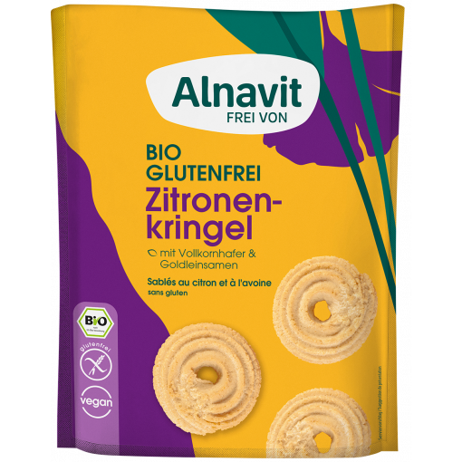 Alnavit Organic Lemon Shortbread Biscuits Cookies 125gr