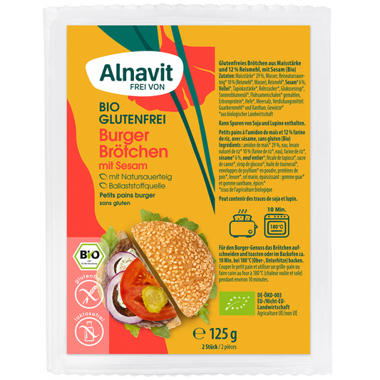 Alnavit Organic Hamburger Buns (2pieces) 125gr