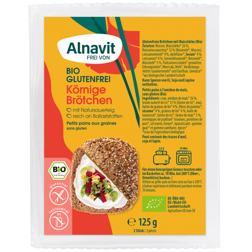 Alnavit Organic Multiseeds Bun rolls (2pieces) 125gr