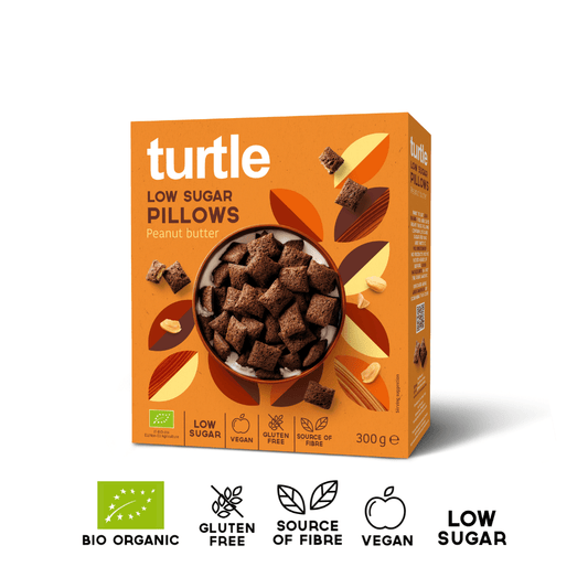 Turtle Organic Pillows Peanut Butter Low Sugar 300gr