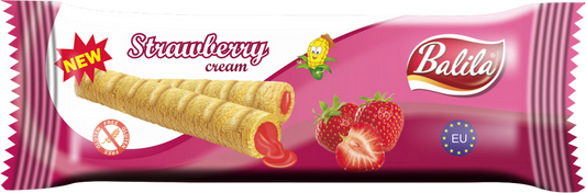 Balila Corn Tubes Filled with Strawberry cream (48pieces) 864gr