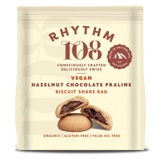 Rhythm108 Organic Hazelnut Praline filling Chocolate Biscuits Cookies 135gr