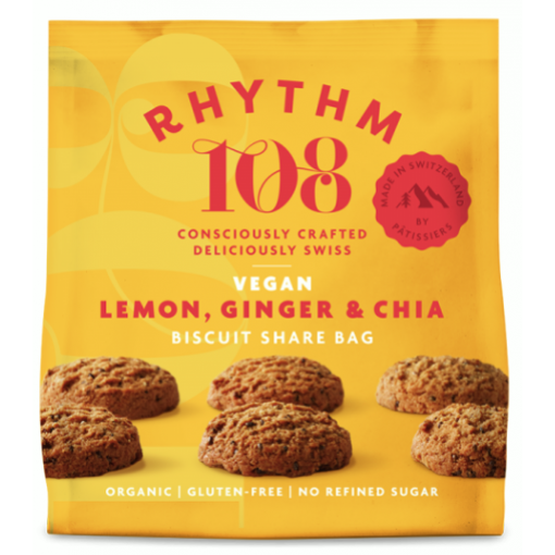 Rhythm108 Organic Lemon Ginger Chia Biscuits Cookies 135gr