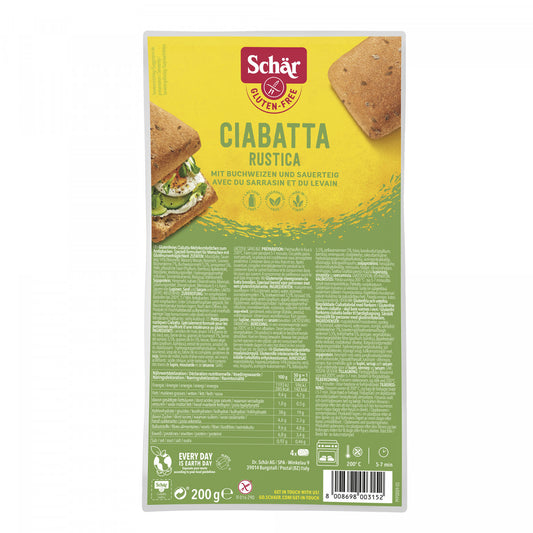 Schar Ciabatta bread Rustica multigrain 200gr (4-pieces)