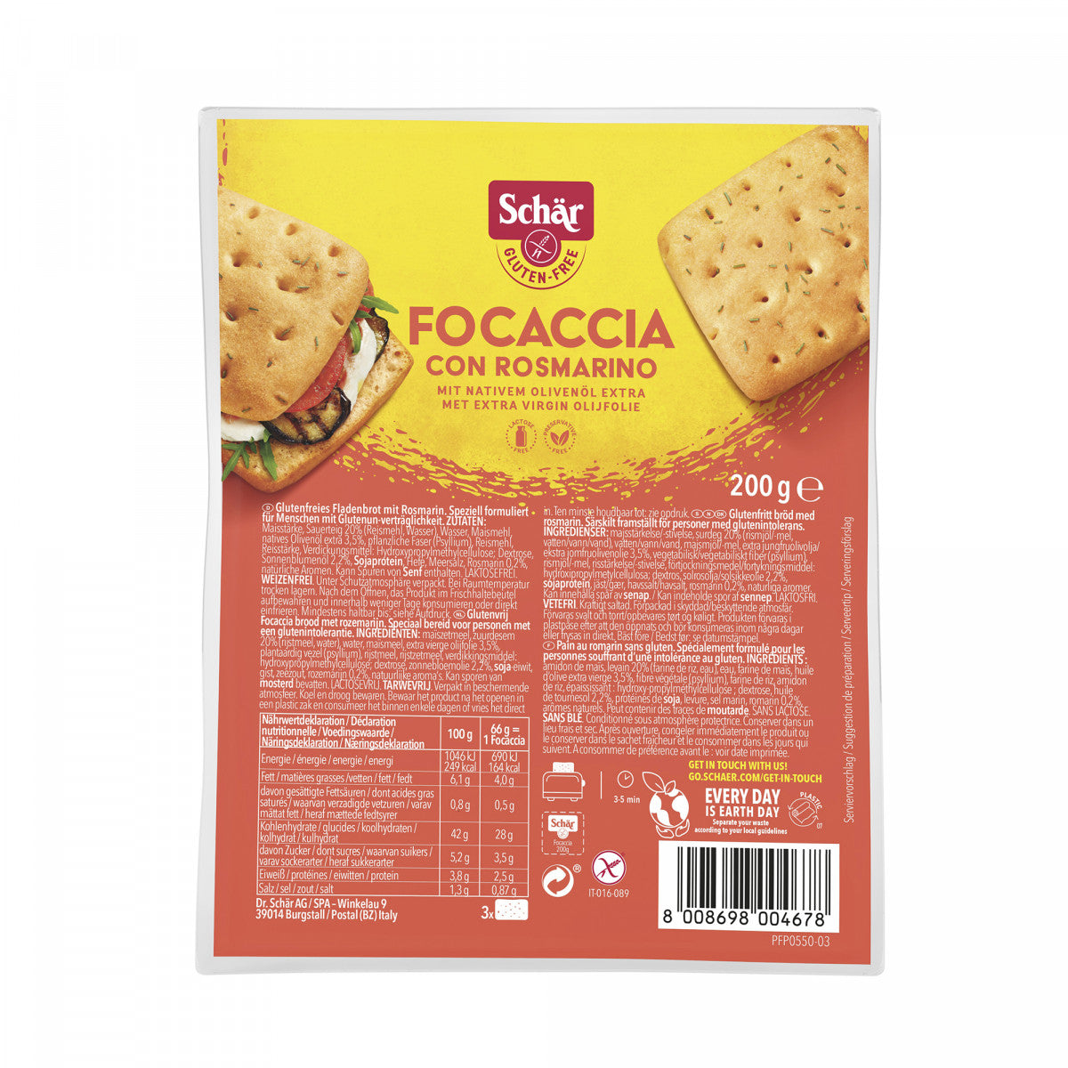 Schar Focaccia with Rosemary 200gr
