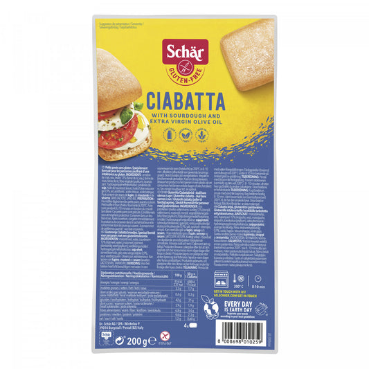 Schar Ciabatta bread 200gr (4-pieces)
