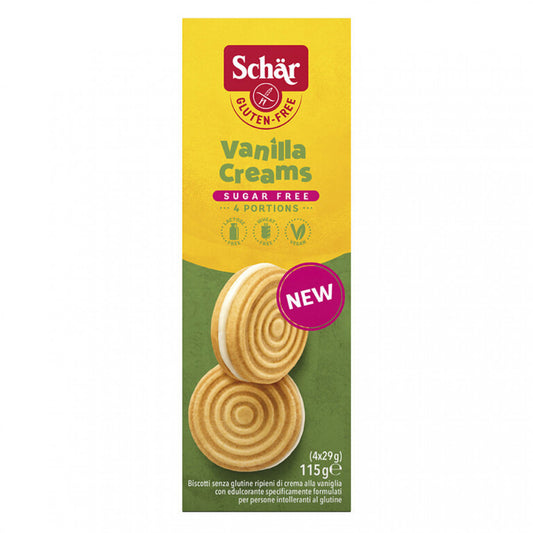 Schar Vanilla Cream Cookies No Sugar glutenfree 115gr