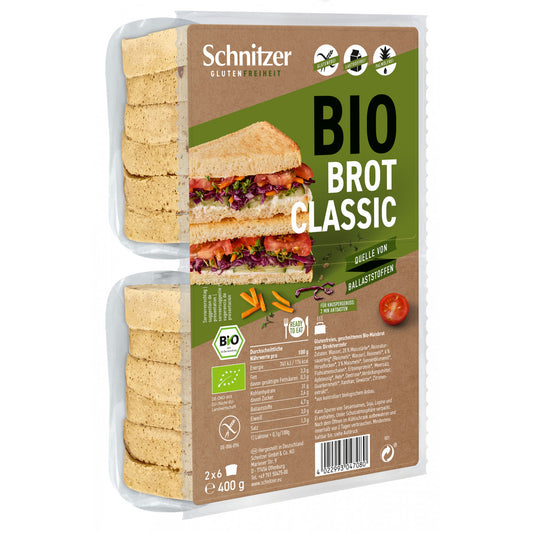 Schnitzer Organic White sliced bread 400gr