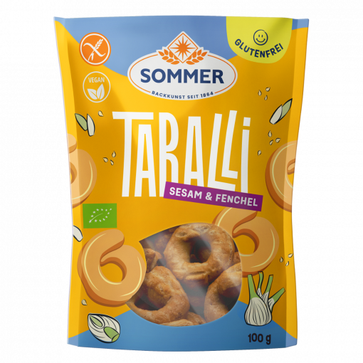 Sommer Organic Crackers Taralli Sesame Fennel 100gr
