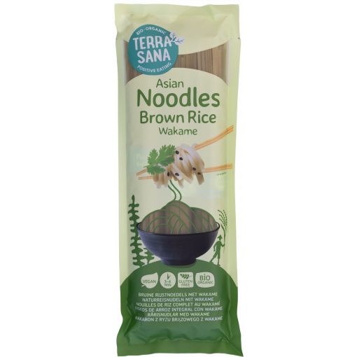 Terrasana Organic Brown Rice Wakame Seaweed Noodles 250gr